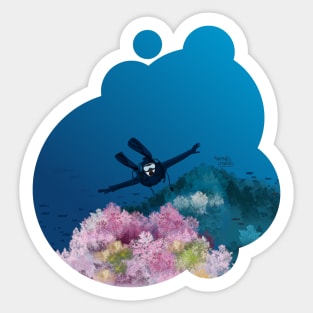 Scuba Diving love Sticker